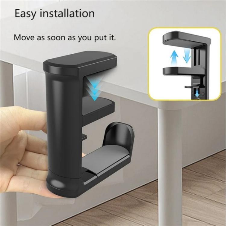Soporte de almacenamiento para auriculares gaming giratorio 360 grados para debajo del escritorio XWJ-EJJ01