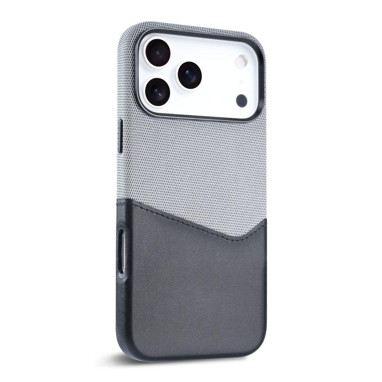 Funda magnética para teléfono Kalebol con textura de tela y costuras, ranura para tarjeta., For iPhone 17 Pro Max, For iPhone 17 Pro, For iPhone 17, For iPhone Air, For iPhone 16 Pro Max, For iPhone 16 Pro, For iPhone 16 Plus, For iPhone 16