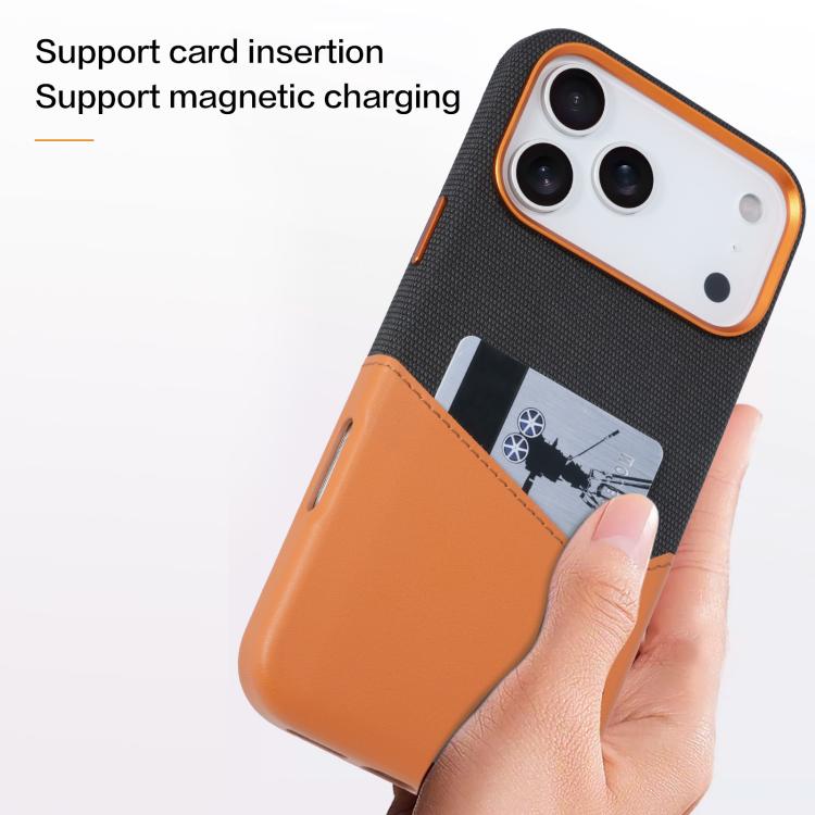 Funda magnética para teléfono Kalebol con textura de tela y costuras, ranura para tarjeta., For iPhone 17 Pro Max, For iPhone 17 Pro, For iPhone 17, For iPhone Air, For iPhone 16 Pro Max, For iPhone 16 Pro, For iPhone 16 Plus, For iPhone 16