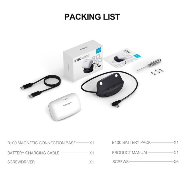 Batería de repuesto BOBOVR B100U para BOBOVR M1 / M2 / M3 y accesorios para la correa de la cabeza de realidad virtual., B100U
