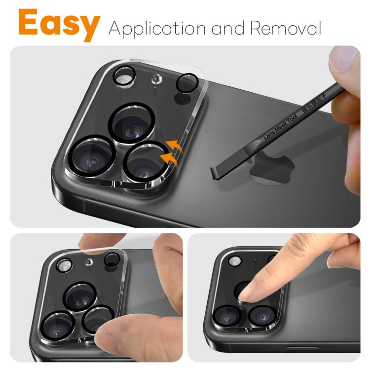 2 protectores de lente de cámara NORTHJO 3D Night Shot de cristal templado, For iPhone 17 Pro Max, For iPhone 17 Pro, For iPhone 17, For iPhone Air