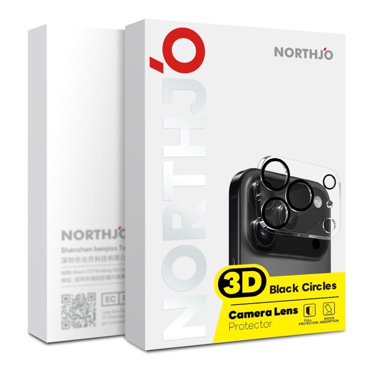 2 protectores de lente de cámara NORTHJO 3D Night Shot de cristal templado, For iPhone 17 Pro Max, For iPhone 17 Pro, For iPhone 17, For iPhone Air