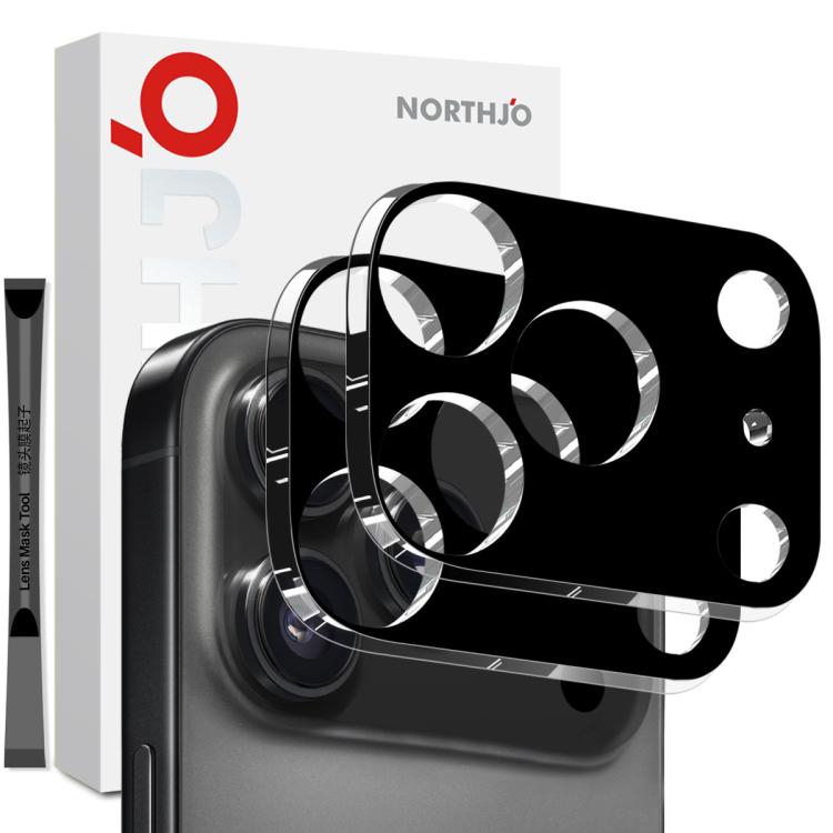 2 protectores de lente de cámara NORTHJO, película de vidrio templado 3D HD, For iPhone 17 Pro Max, For iPhone 17 Pro, For iPhone 17, For iPhone Air