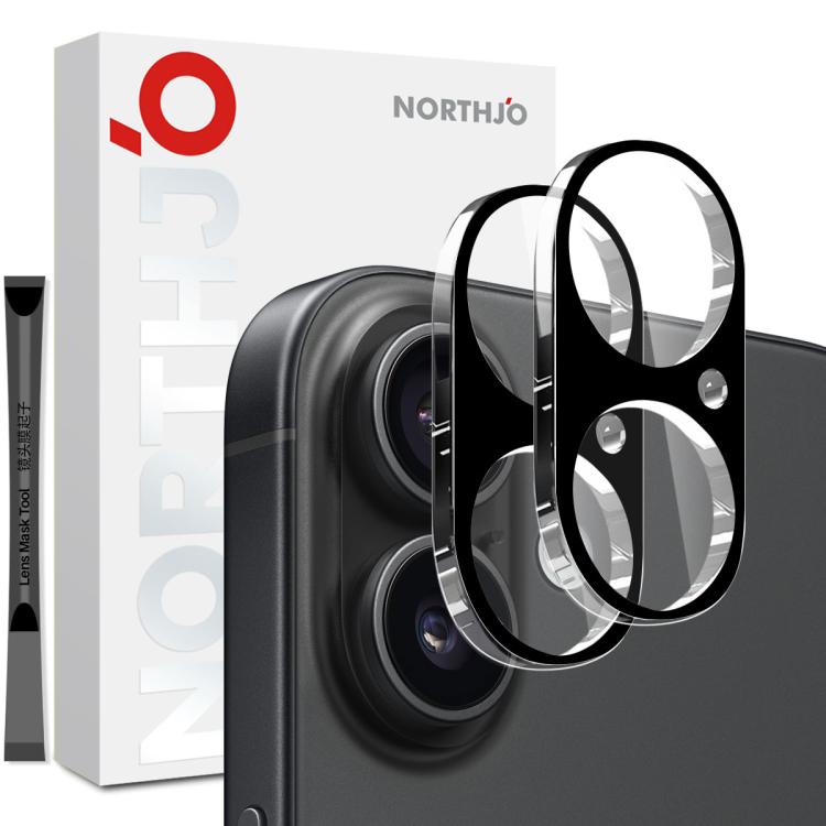 2 protectores de lente de cámara NORTHJO, película de vidrio templado 3D HD, For iPhone 17 Pro Max, For iPhone 17 Pro, For iPhone 17, For iPhone Air