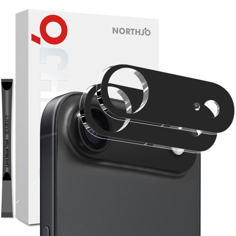 2 protectores de lente de cámara NORTHJO, película de vidrio templado 3D HD, For iPhone 17 Pro Max, For iPhone 17 Pro, For iPhone 17, For iPhone Air