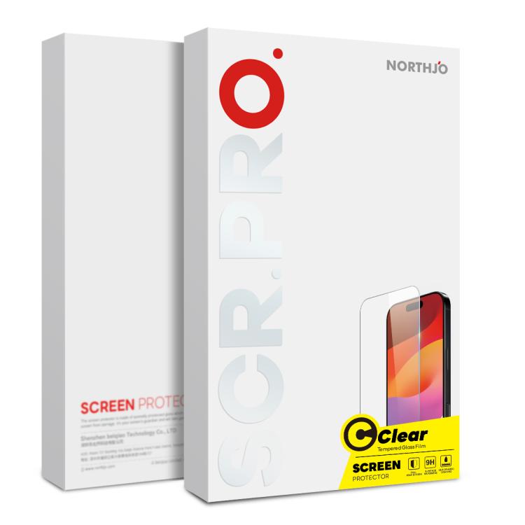 2 láminas de protector de pantalla de vidrio templado NORTHJO A++ de 0,3 mm y 2,5D, For iPhone 17 Pro Max, For iPhone 17 Pro, For iPhone 17, For iPhone Air