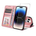 Funda para teléfono ENKAY Card Wallet de piel con textura de becerro y pegamento reforzado, sin borde blanco., For iPhone 15 Pro Max, For iPhone 15 Pro, For iPhone 15 Plus, For iPhone 15
