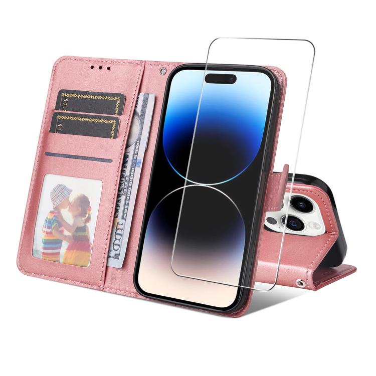 Funda para teléfono ENKAY Card Wallet de piel con textura de becerro y pegamento reforzado, sin borde blanco., For iPhone 15 Pro Max, For iPhone 15 Pro, For iPhone 15 Plus, For iPhone 15