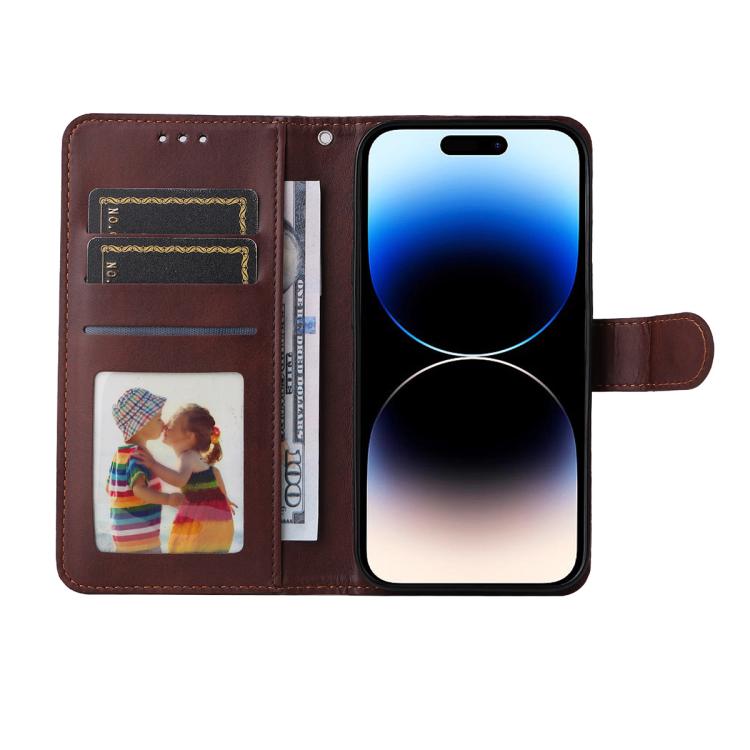 Funda para teléfono ENKAY Card Wallet de piel con textura de becerro y pegamento reforzado, sin borde blanco., For iPhone 15 Pro Max, For iPhone 15 Pro, For iPhone 15 Plus, For iPhone 15