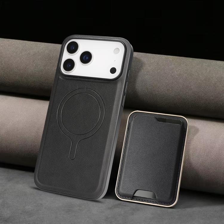 Funda de cuero para teléfono Kalebol Slim MagSafe Ring con tarjetero magnético, For iPhone 17 Pro Max, For iPhone 17 Pro, For iPhone 17, For iPhone Air