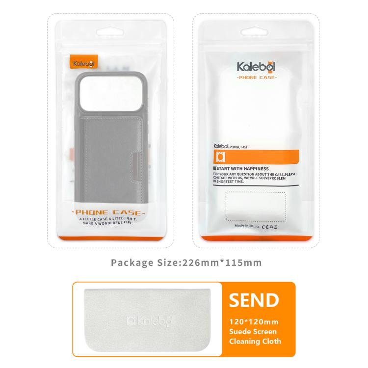 Funda de cuero para teléfono Kalebol Strong MagSafe con bolsillo magnético plegable para tarjetas, For iPhone 17 Pro Max, For iPhone 17 Pro, For iPhone 17, For iPhone Air