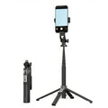 P135 Soporte para teléfono móvil portátil extensible tipo palo selfie con trípode y control remoto, P135