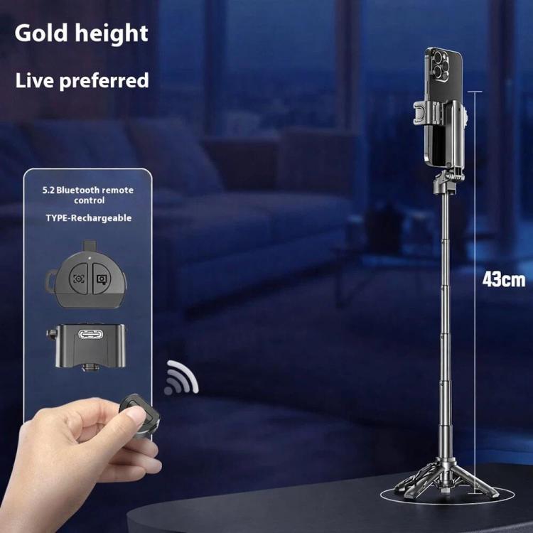 Mini palo selfie portátil P15T con soporte Bluetooth para teléfono y trípode, P15T