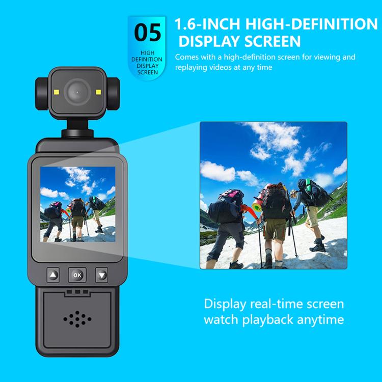 Cámara de bolsillo con clip, grabación de video portátil, WiFi, 1080p Ultra-HD y ultra alta definición., Pocket Vlog Camera
