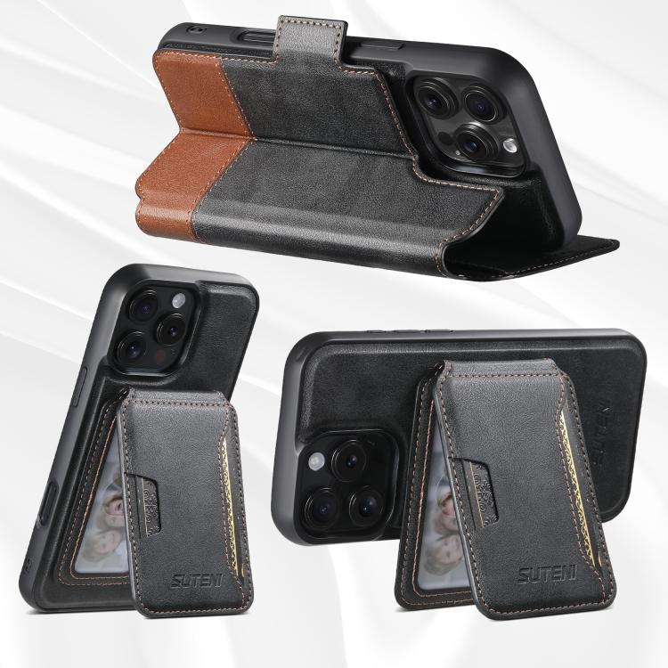 Funda de cuero para teléfono Suteni Q06S3 3 en 1 con tapa abatible vertical desmontable y MagSafe, For iPhone 17 Pro Max, For iPhone 17 Pro, For iPhone 17, For iPhone Air, For iPhone 16 Pro Max, For iPhone 16 Pro, For iPhone 16 Plus, For iPhone 16   ...