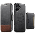 Funda de cuero para teléfono Suteni Q06S3 3 en 1 con tapa abatible vertical desmontable y MagSafe, For iPhone 17 Pro Max, For iPhone 17 Pro, For iPhone 17, For iPhone Air, For iPhone 16 Pro Max, For iPhone 16 Pro, For iPhone 16 Plus, For iPhone 16   ...