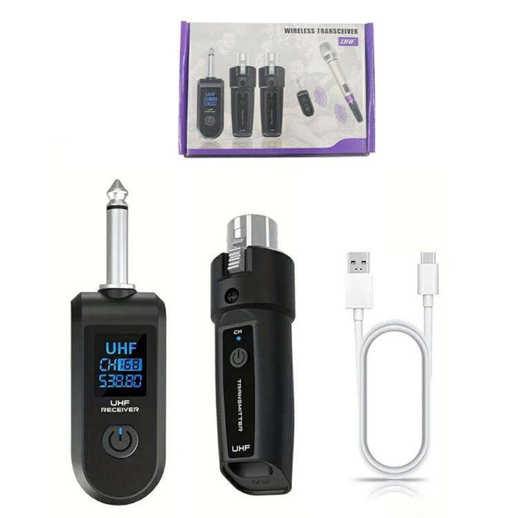 K1 Convertidor de micrófono dinámico de mano con cable a inalámbrico, 1 transmisor + 1 receptor, 1 Transmitter + 1 Receiver