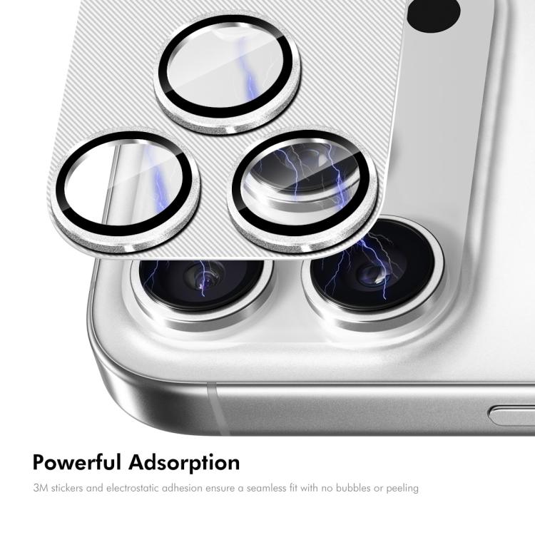 Película protectora de lente de cristal templado con textura de aleación de aluminio ENKAY CD, For iPhone 17 Pro Max, For iPhone 17 Pro