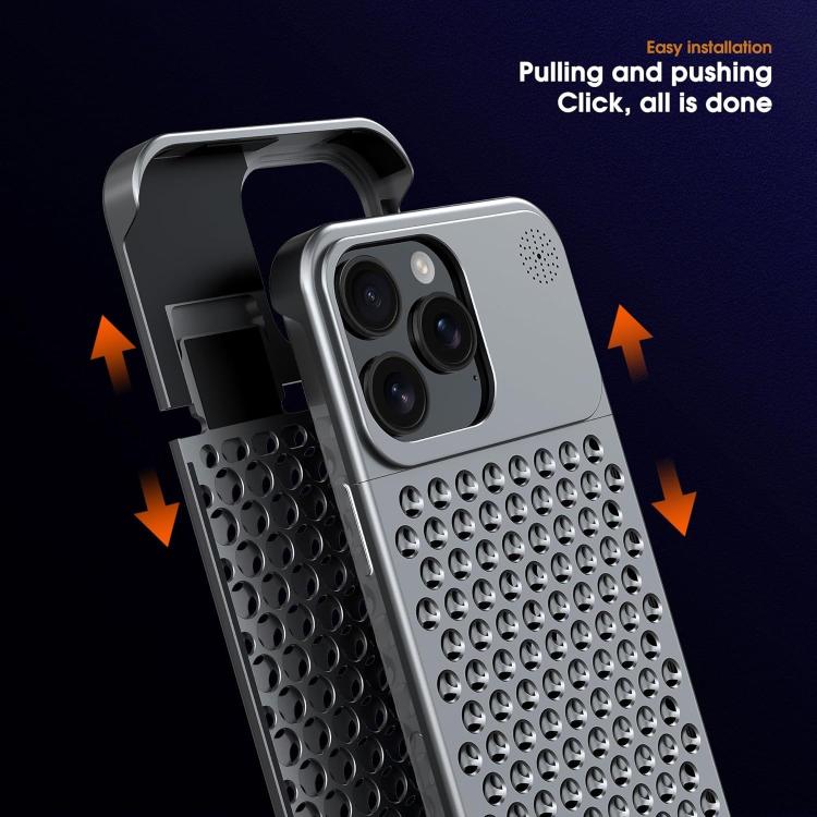 Funda para teléfono Kalebol de aleación de aluminio con aromaterapia y sistema de refrigeración, For iPhone 16 Pro Max, For iPhone 16 Pro, For iPhone 16 Plus, For iPhone 16, For iPhone 15 Pro Max, For iPhone 15 Pro, For iPhone 15 Plus, For iPhone 15   ...