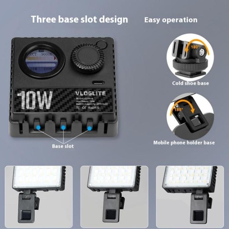Luz LED RGB ultradelgada de bolsillo VLOGLITE K10RGB para cámara, fotografía, videografía y selfies., K10RGB