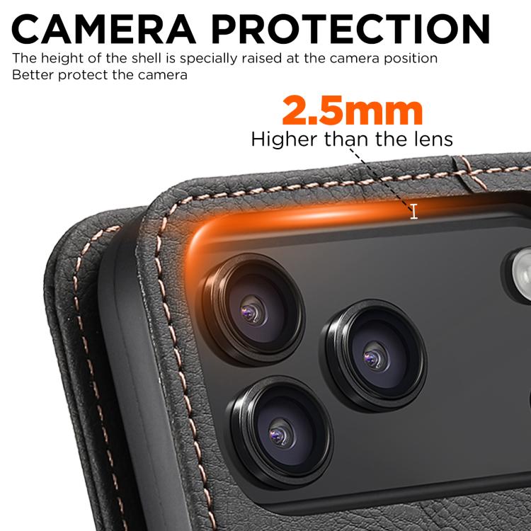 Funda de cuero multifuncional SUTENI J07 con tapa horizontal y MagSafe para teléfono móvil., For iPhone 17 Pro Max, For iPhone 17 Pro, For iPhone 17, For iPhone Air