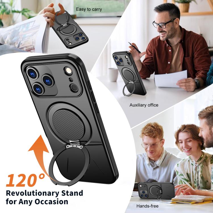 Funda para teléfono de PC con soporte magnético giratorio MagSafe de Kalebol, For iPhone 17 Pro Max, For iPhone 17 Pro, For iPhone 17, For iPhone Air, For iPhone 16 Pro Max, For iPhone 16 Pro