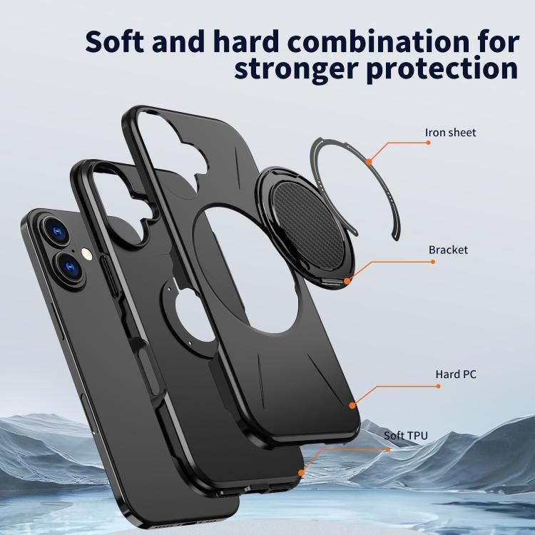 Funda para teléfono de PC con soporte magnético giratorio MagSafe de Kalebol, For iPhone 16 Plus, For iPhone 16, For iPhone 15 Pro Max, For iPhone 15 Pro, For iPhone 15, For iPhone 14