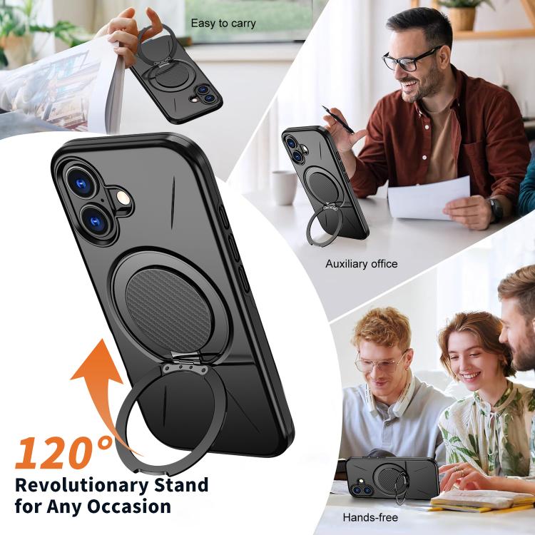 Funda para teléfono de PC con soporte magnético giratorio MagSafe de Kalebol, For iPhone 16 Plus, For iPhone 16, For iPhone 15 Pro Max, For iPhone 15 Pro, For iPhone 15, For iPhone 14