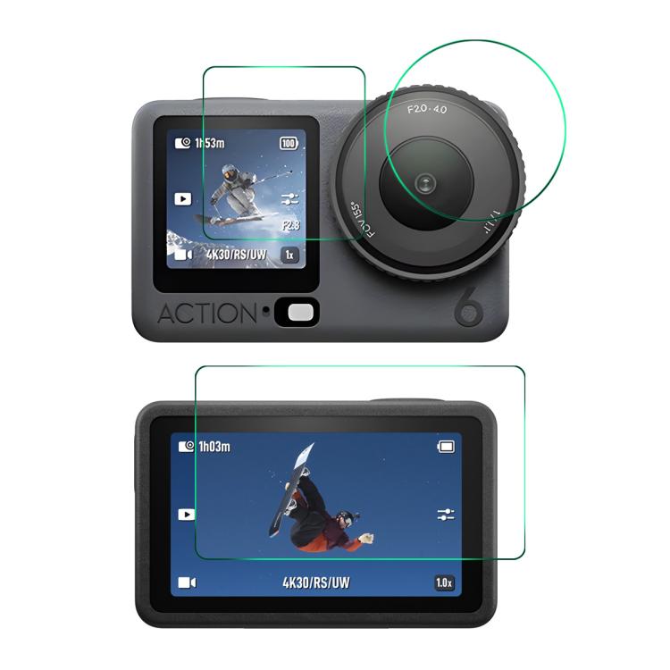 Protector de pantalla de vidrio templado ENKAY Hat-Prince de 0,2 mm y dureza 9H, For DJI Osmo Action 6, For DJI Osmo 360, For DJI Osmo Action 5 Pro, For DJI Osmo Pocket 3, For DJI Osmo Action 4 / 3