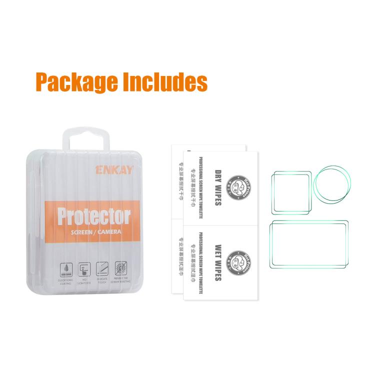 Juego de 2 protectores de pantalla de cristal templado ENKAY Hat-Prince de 0,2 mm y dureza 9H para relojes., For DJI Osmo Action 6, For DJI Osmo 360, For DJI Osmo Action 5 Pro, For DJI Osmo Pocket 3, For DJI Osmo Action 4 / 3