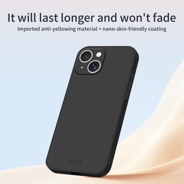 Funda para teléfono MOFI de silicona líquida suave y agradable al tacto, For iPhone 15 Plus, For iPhone 15, For iPhone 14 Plus, For iPhone 14, For iPhone 14 Pro