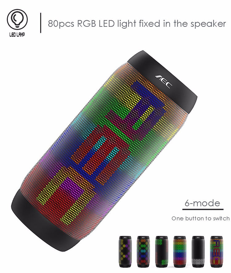 BQ615 PRO Altavoz estéreo HiFi inalámbrico LED colorido, combina Bluetooth + reproductor de tarjetas TF + radio FM + AUX + NFC, BQ615 PRO