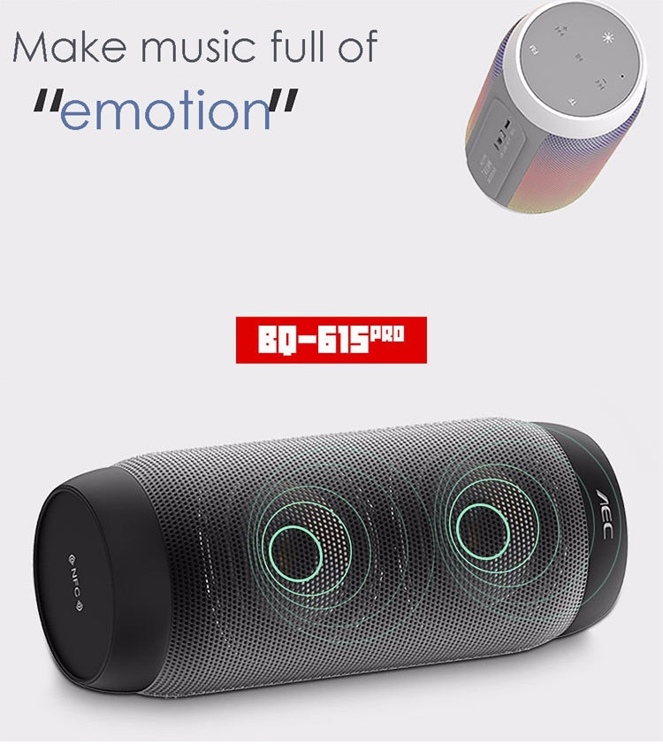 BQ615 PRO Altavoz estéreo HiFi inalámbrico LED colorido, combina Bluetooth + reproductor de tarjetas TF + radio FM + AUX + NFC, BQ615 PRO