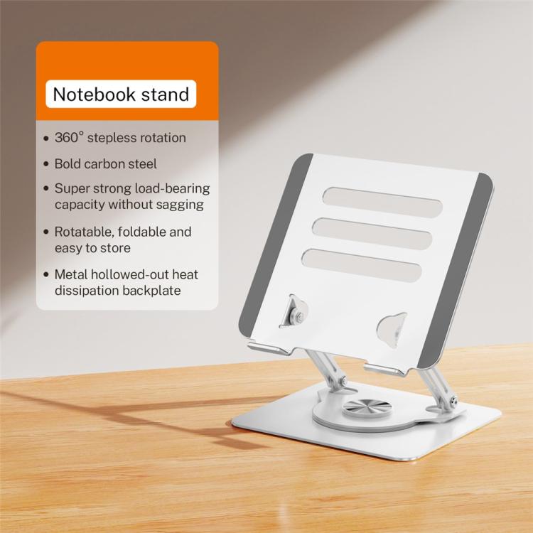 Soporte de escritorio J61 de acero al carbono, plegable, giratorio y ajustable en altura para tabletas y portátiles de 12 a 17,3 pulgadas., J61