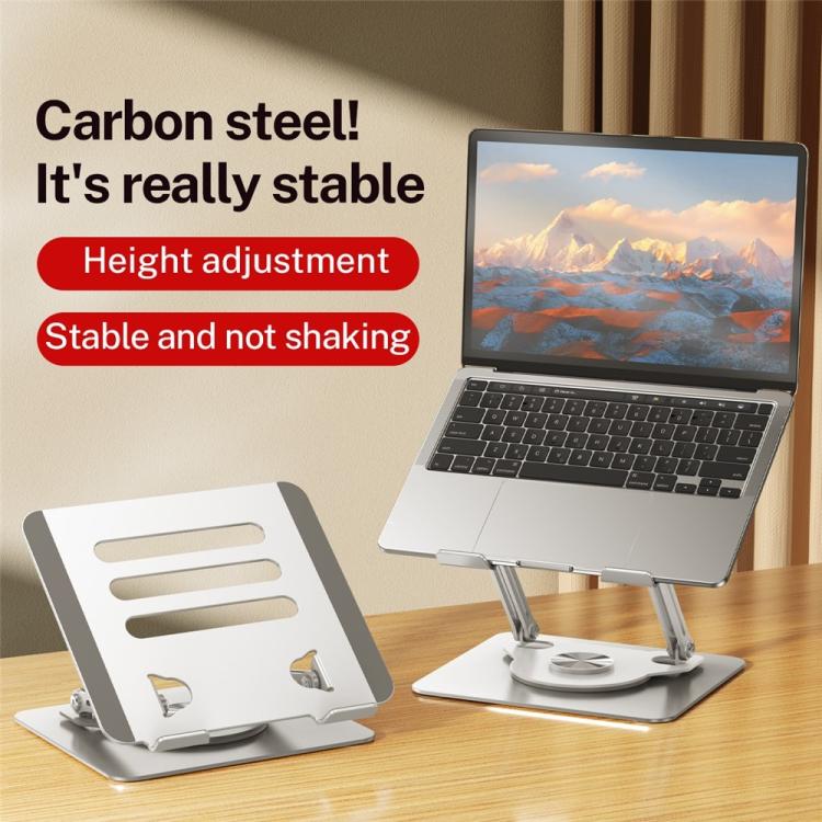 Soporte de escritorio J61 de acero al carbono, plegable, giratorio y ajustable en altura para tabletas y portátiles de 12 a 17,3 pulgadas., J61
