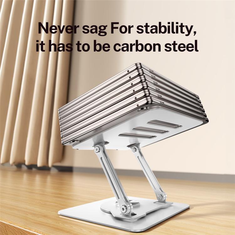 Soporte de escritorio J61 de acero al carbono, plegable, giratorio y ajustable en altura para tabletas y portátiles de 12 a 17,3 pulgadas., J61