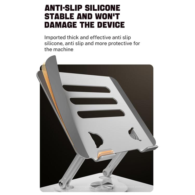 Soporte de escritorio J61 de acero al carbono, plegable, giratorio y ajustable en altura para tabletas y portátiles de 12 a 17,3 pulgadas., J61