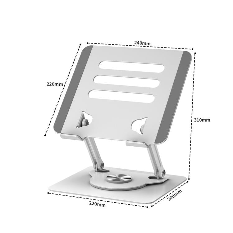 Soporte de escritorio J61 de acero al carbono, plegable, giratorio y ajustable en altura para tabletas y portátiles de 12 a 17,3 pulgadas., J61