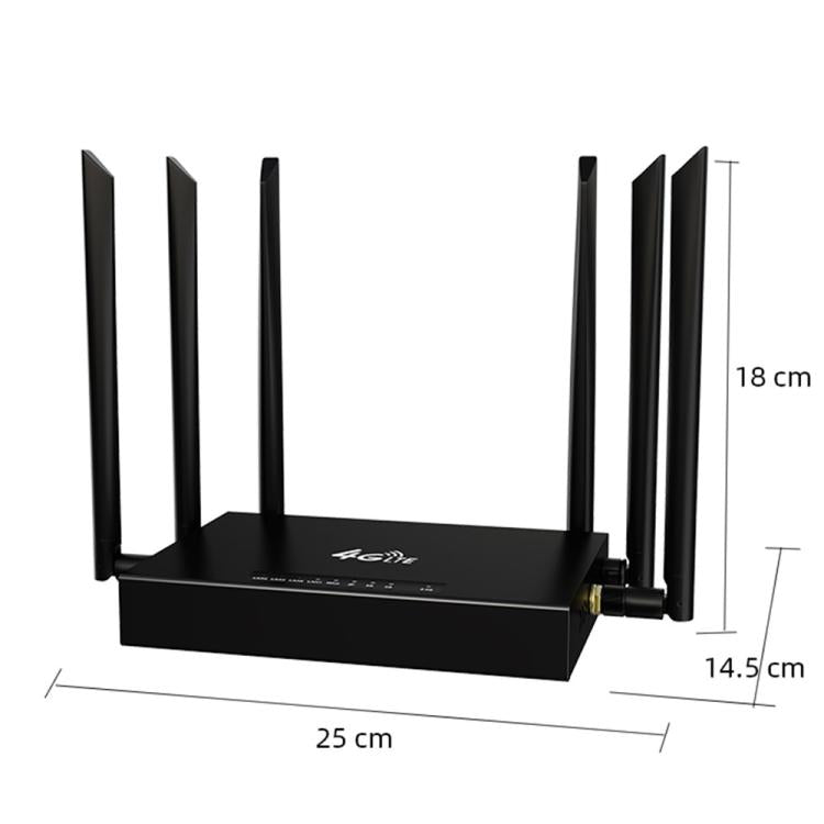 ED128 6 Antenas Tarjeta SIM Versión Eurasia Router WiFi inalámbrico 4G LTE 300Mbps para el hogar y la oficina, US Plug, EU Plug