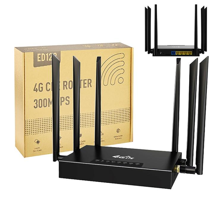 Router industrial ED128-L 4G LTE con tarjeta SIM, WiFi inalámbrico de 300 Mbps para oficina en casa, versión americana., US Plug, EU Plug