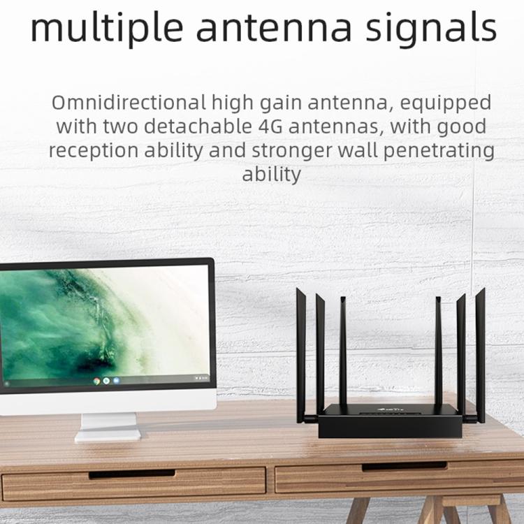 Router industrial ED128-L 4G LTE con tarjeta SIM, WiFi inalámbrico de 300 Mbps para oficina en casa, versión americana., US Plug, EU Plug