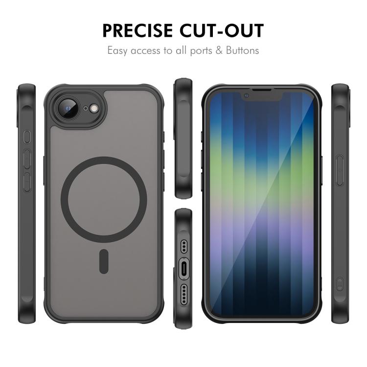 Funda para teléfono ENKAY Hat-Prince MagSafe mate translúcida a prueba de golpes con gran borde curvado., For iPhone 17e / 16e, For iPhone 17 Pro Max, For iPhone 17 Pro, For iPhone 17, For iPhone Air, For iPhone 16 Pro Max, For iPhone 16 Pro           ...