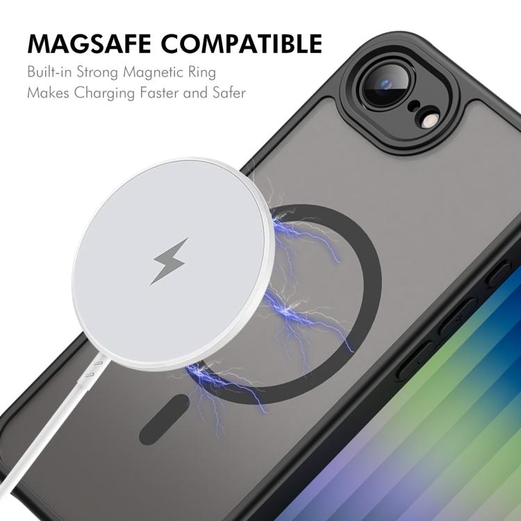 Funda para teléfono ENKAY Hat-Prince MagSafe mate translúcida a prueba de golpes con gran borde curvado., For iPhone 17e / 16e, For iPhone 17 Pro Max, For iPhone 17 Pro, For iPhone 17, For iPhone Air, For iPhone 16 Pro Max, For iPhone 16 Pro           ...