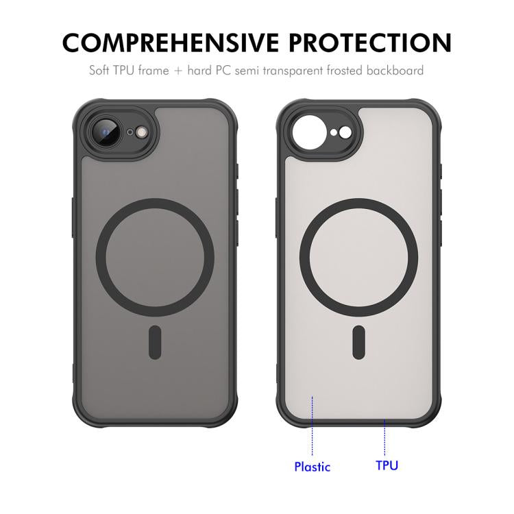 Funda para teléfono ENKAY Hat-Prince MagSafe mate translúcida a prueba de golpes con gran borde curvado., For iPhone 17e / 16e, For iPhone 17 Pro Max, For iPhone 17 Pro, For iPhone 17, For iPhone Air, For iPhone 16 Pro Max, For iPhone 16 Pro           ...