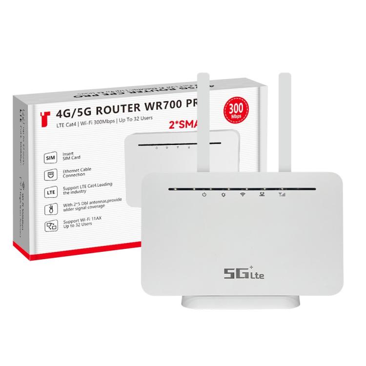 Router CPE móvil WiFi 4G WR700-E con tarjeta SIM de 300 Mbps, versión euroasiática, antena desmontable y velocidad de 300 Mbps., EU Plug