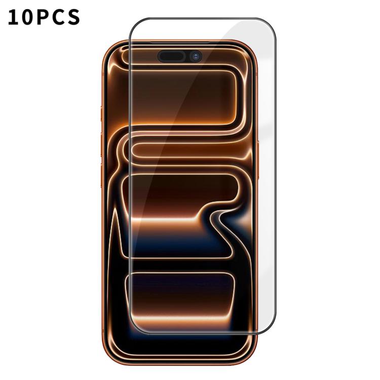 10 láminas de vidrio templado HD Kalebol de alta calidad, serigrafiadas en aluminio, con cobertura total, antihuellas y borde negro., For iPhone 17e / 16e, For iPhone 17 Pro Max, For iPhone 17 Pro, For iPhone 17, For iPhone Air, For iPhone 16 Pro Max  ...