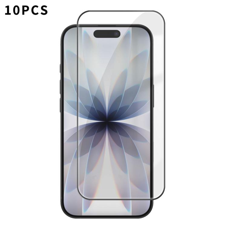10 láminas de vidrio templado HD Kalebol de alta calidad, serigrafiadas en aluminio, con cobertura total, antihuellas y borde negro., For iPhone 17e / 16e, For iPhone 17 Pro Max, For iPhone 17 Pro, For iPhone 17, For iPhone Air, For iPhone 16 Pro Max  ...