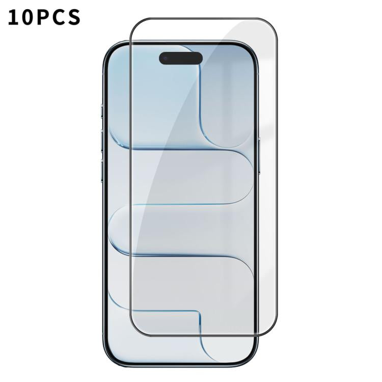 10 láminas de vidrio templado HD Kalebol de alta calidad, serigrafiadas en aluminio, con cobertura total, antihuellas y borde negro., For iPhone 17e / 16e, For iPhone 17 Pro Max, For iPhone 17 Pro, For iPhone 17, For iPhone Air, For iPhone 16 Pro Max  ...