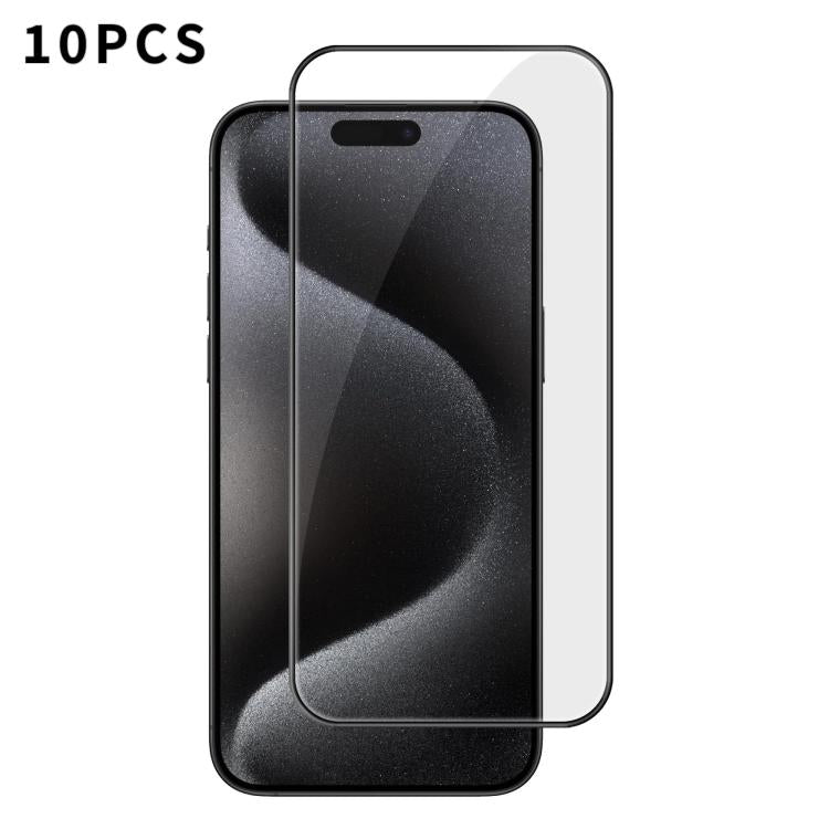 10 láminas de vidrio templado HD Kalebol de alta calidad, serigrafiadas en aluminio, con cobertura total, antihuellas y borde negro., For iPhone 17e / 16e, For iPhone 17 Pro Max, For iPhone 17 Pro, For iPhone 17, For iPhone Air, For iPhone 16 Pro Max  ...
