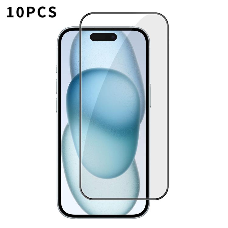 10 láminas de vidrio templado HD Kalebol de alta calidad, serigrafiadas en aluminio, con cobertura total, antihuellas y borde negro., For iPhone 17e / 16e, For iPhone 17 Pro Max, For iPhone 17 Pro, For iPhone 17, For iPhone Air, For iPhone 16 Pro Max  ...